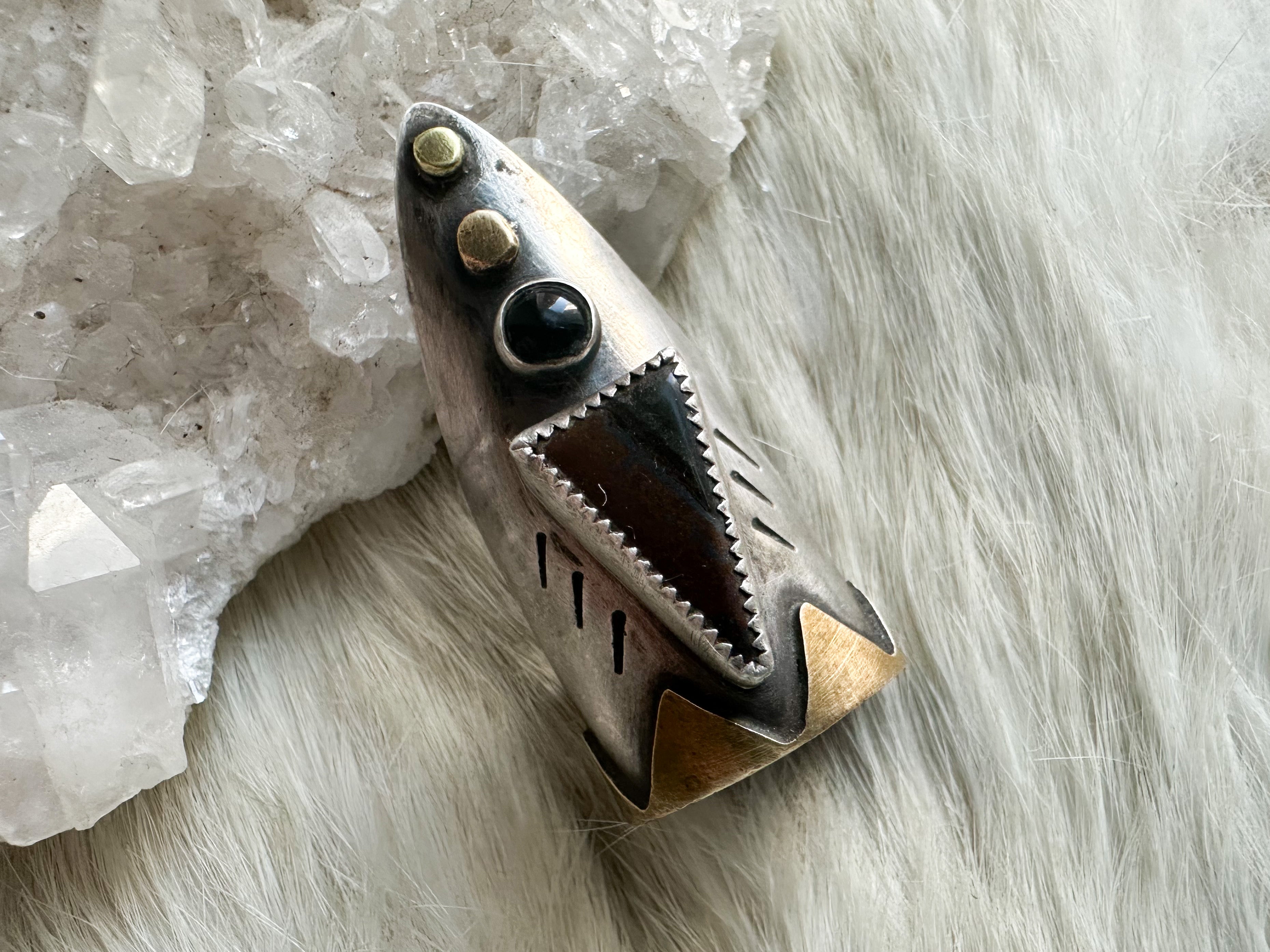 Interdimensional sterling silver shield ring by Star Native size 8