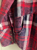 Free People Easy Street plaid flannel tunic top XS/S
