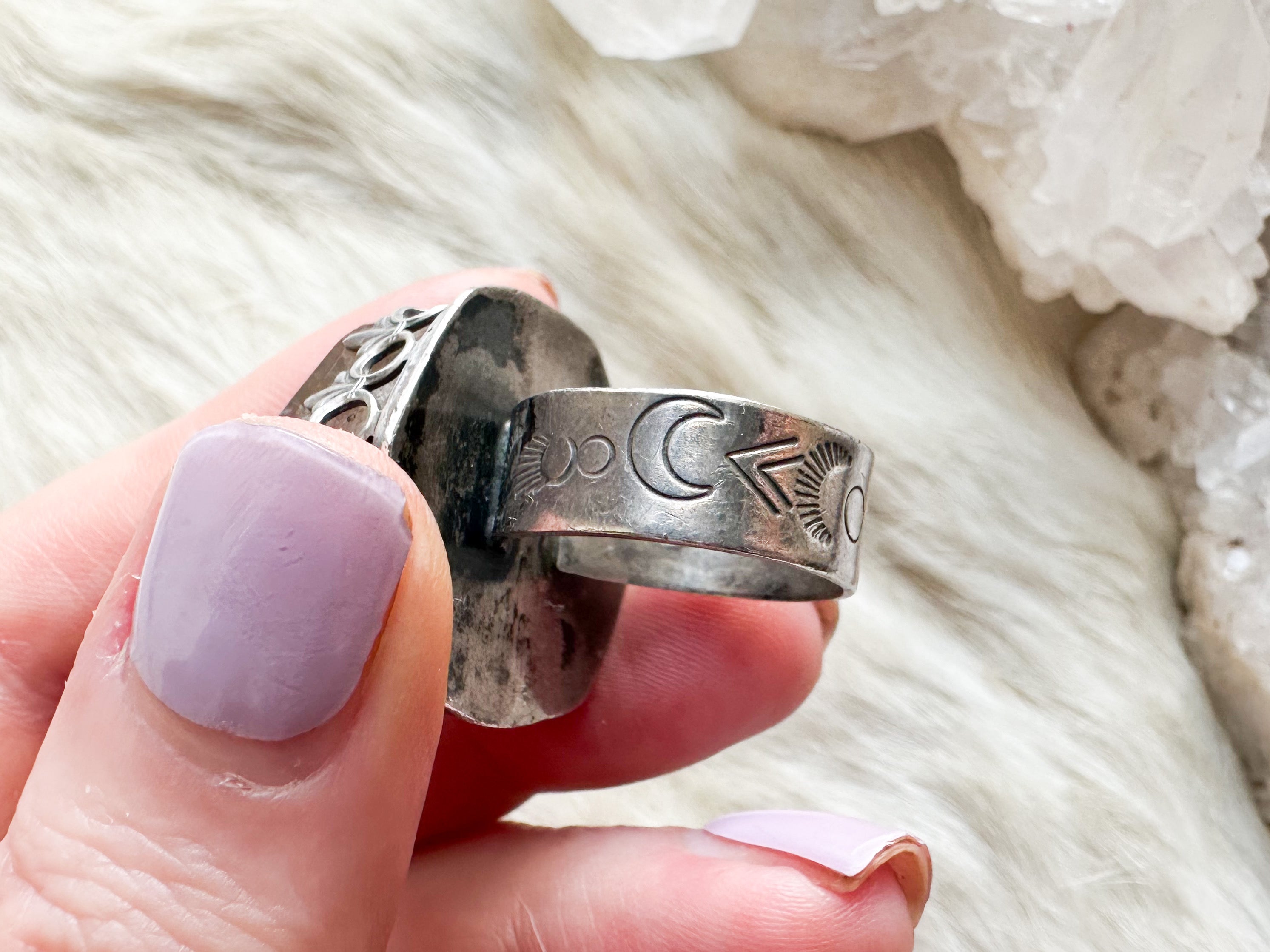 Golden Ray crystal power ring size 8