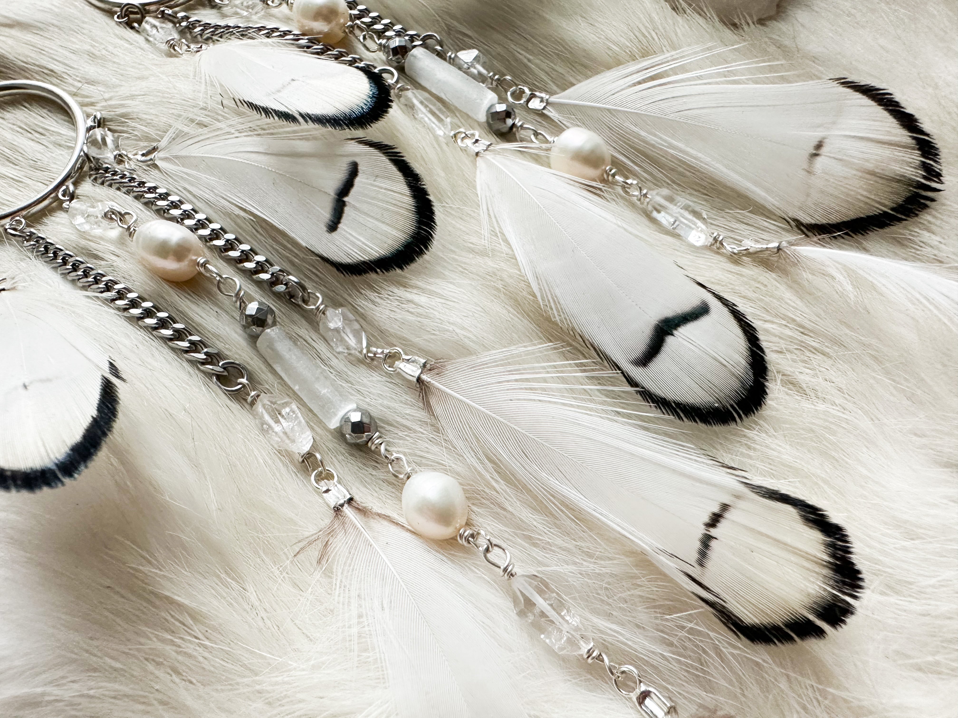 White Avian earrings