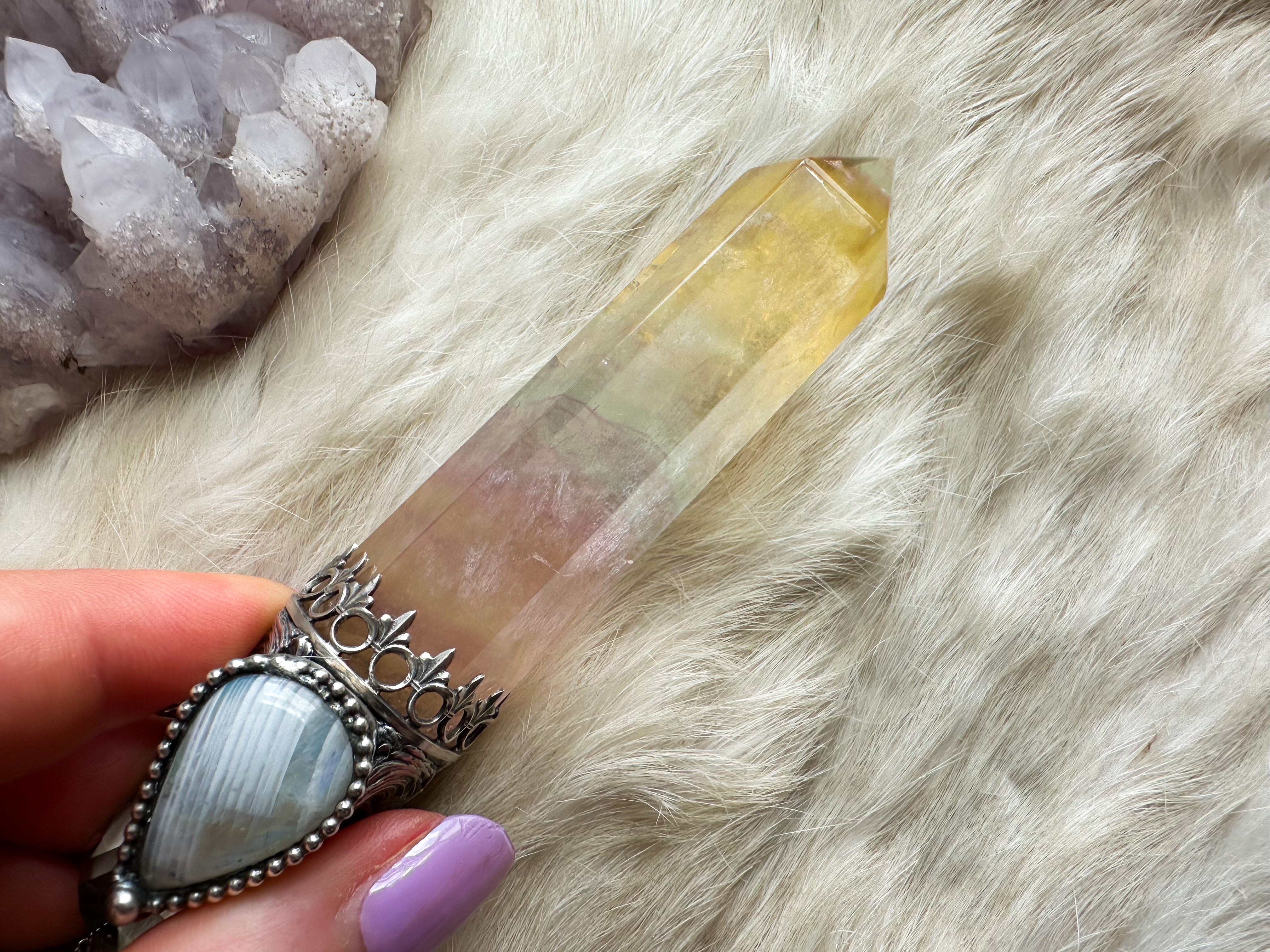 Rainbow Flame Wand Necklace