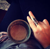 Interdimensional sterling silver shield ring by Star Native size 8