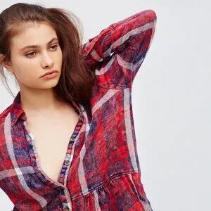 Free People Easy Street plaid flannel tunic top XS/S