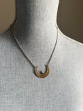 Brass and labradorite crescent moon necklace by Star Native