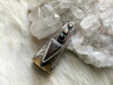 Interdimensional sterling silver shield ring by Star Native size 8