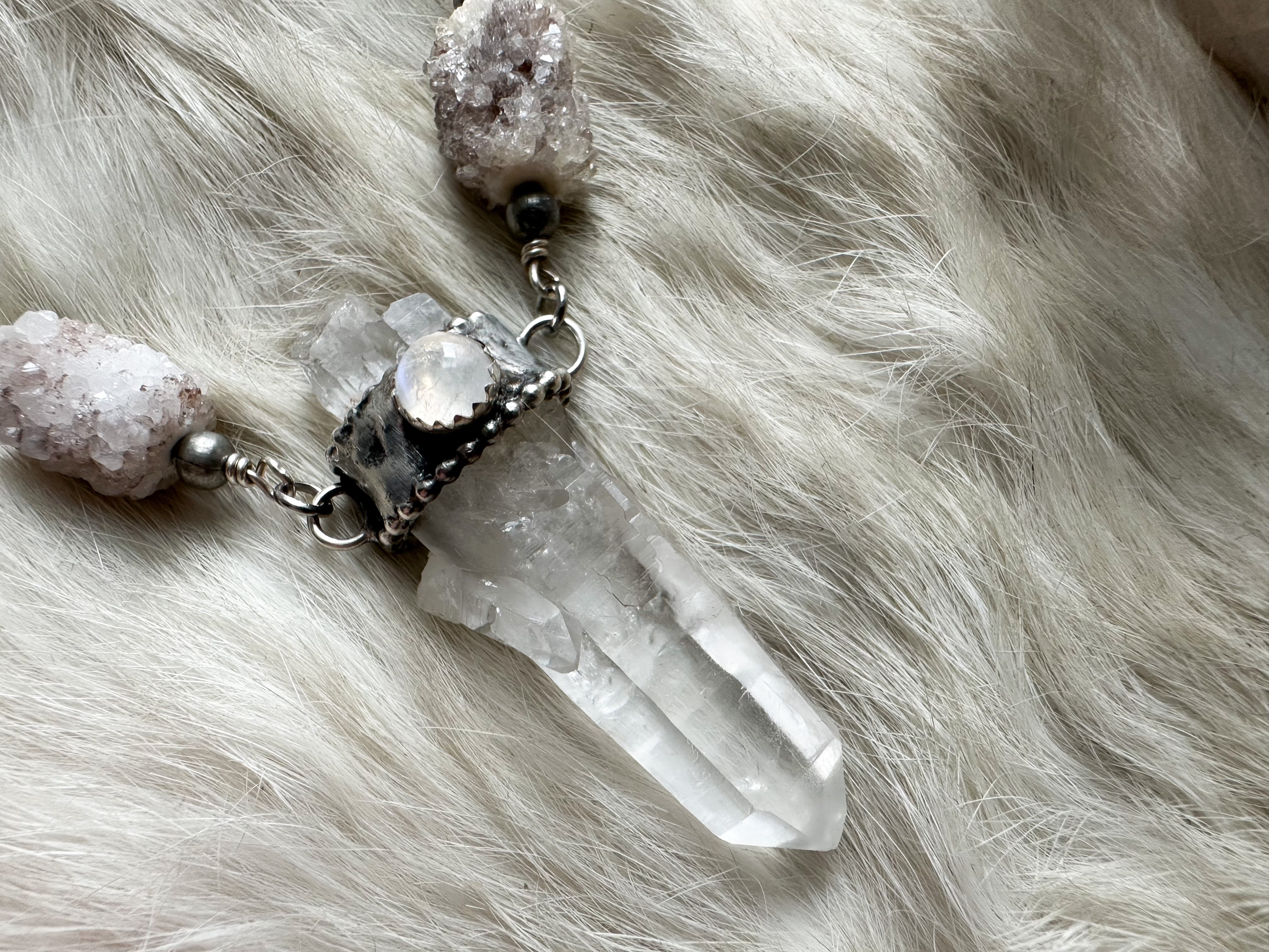 Light Weaver- lightning struck quartz necklace