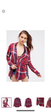 Free People Easy Street plaid flannel tunic top XS/S