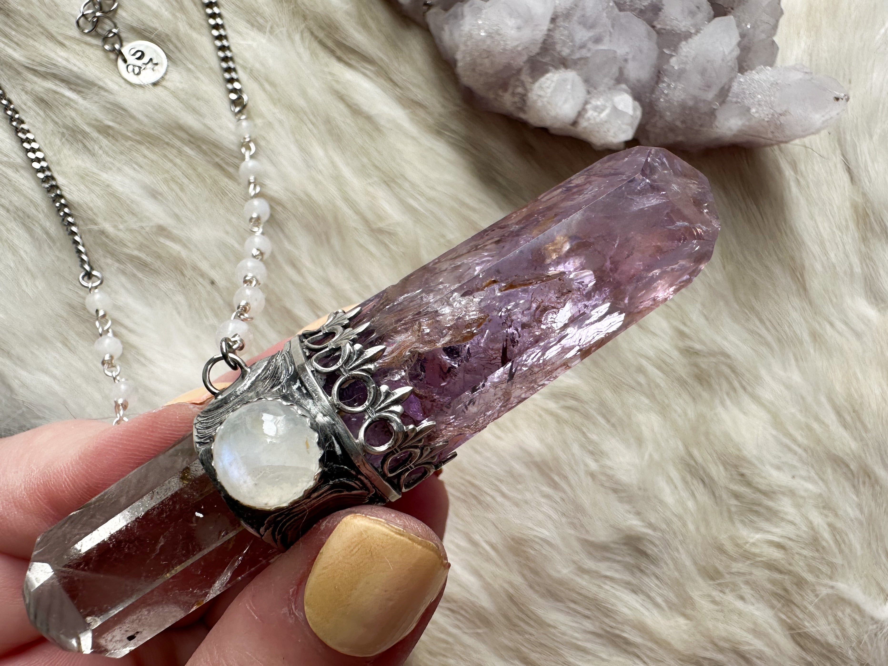 Violet Flame Magic wand necklace