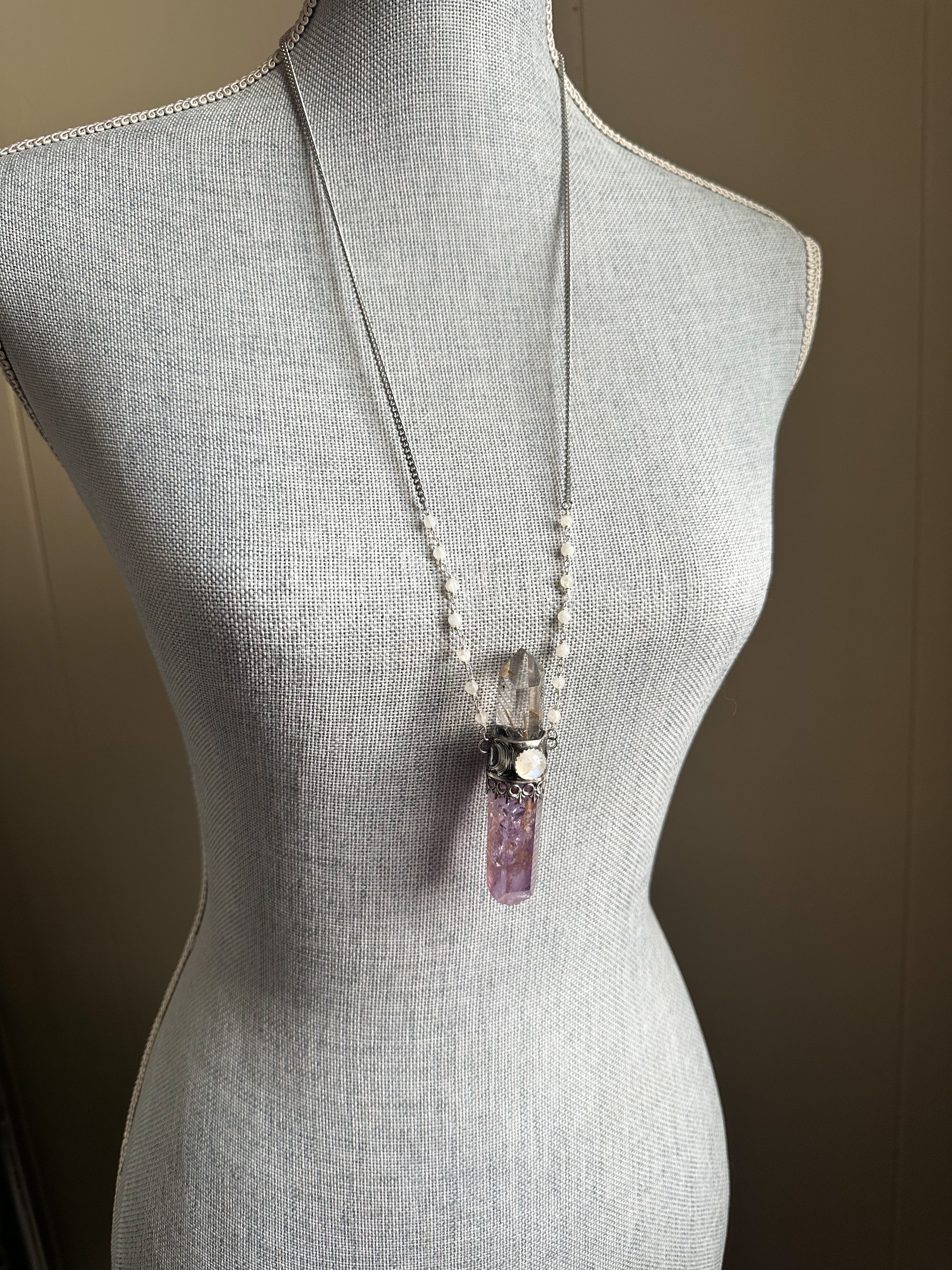 Violet Flame Magic wand necklace