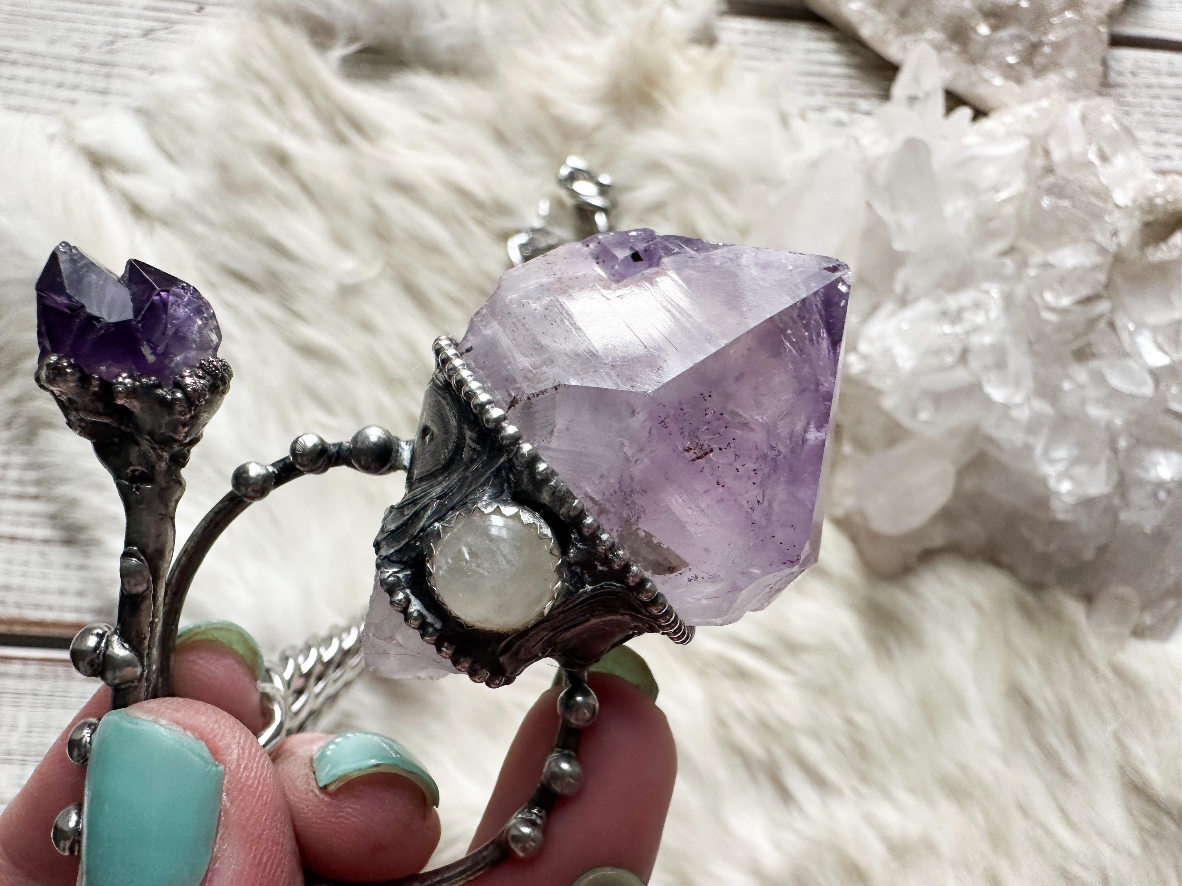 Amethyst Crystalline Heart Shield