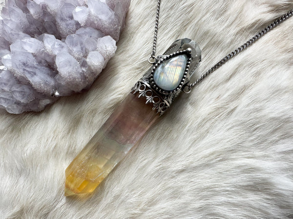 Rainbow Flame Wand Necklace