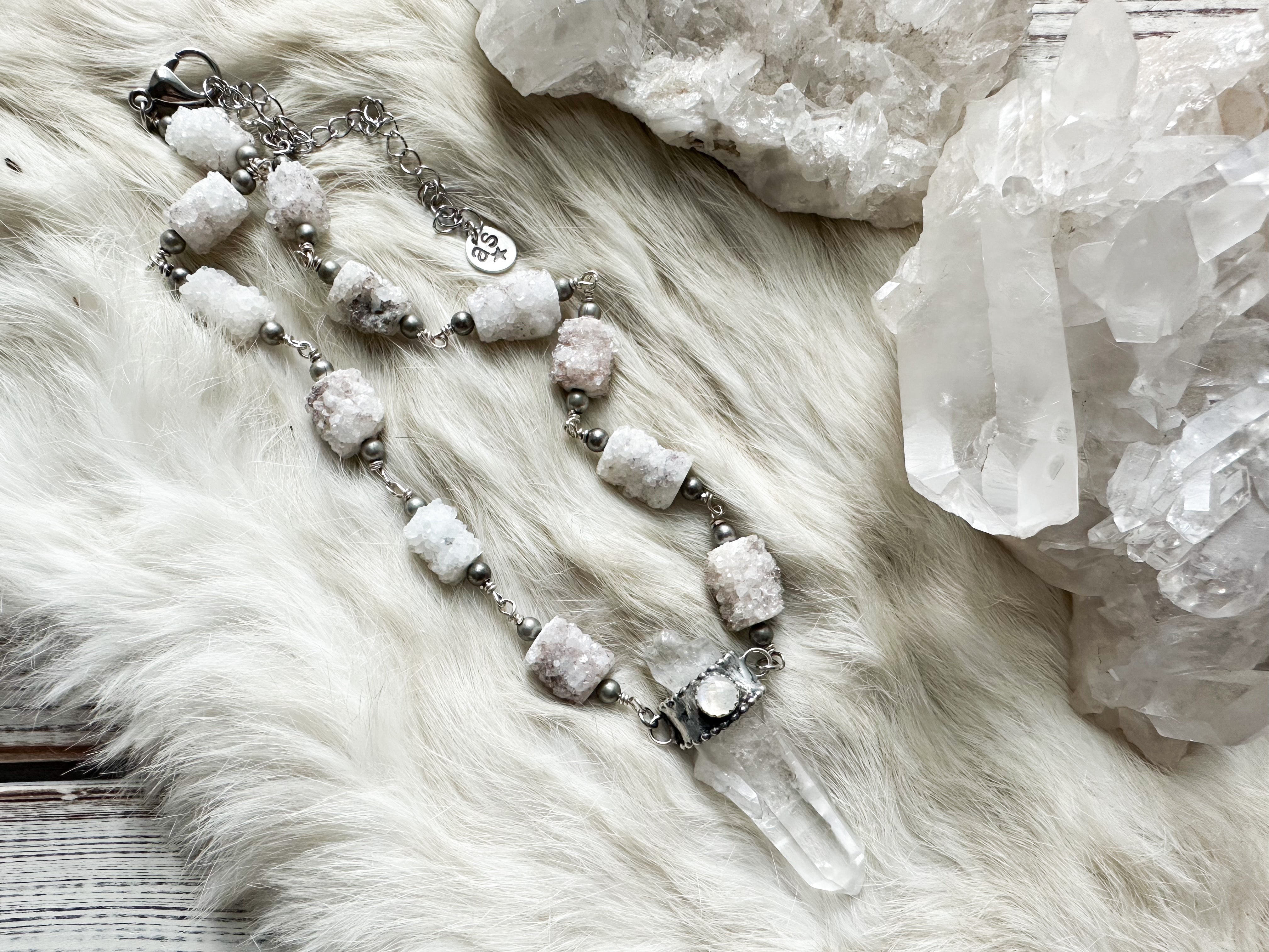Light Weaver- lightning struck quartz necklace