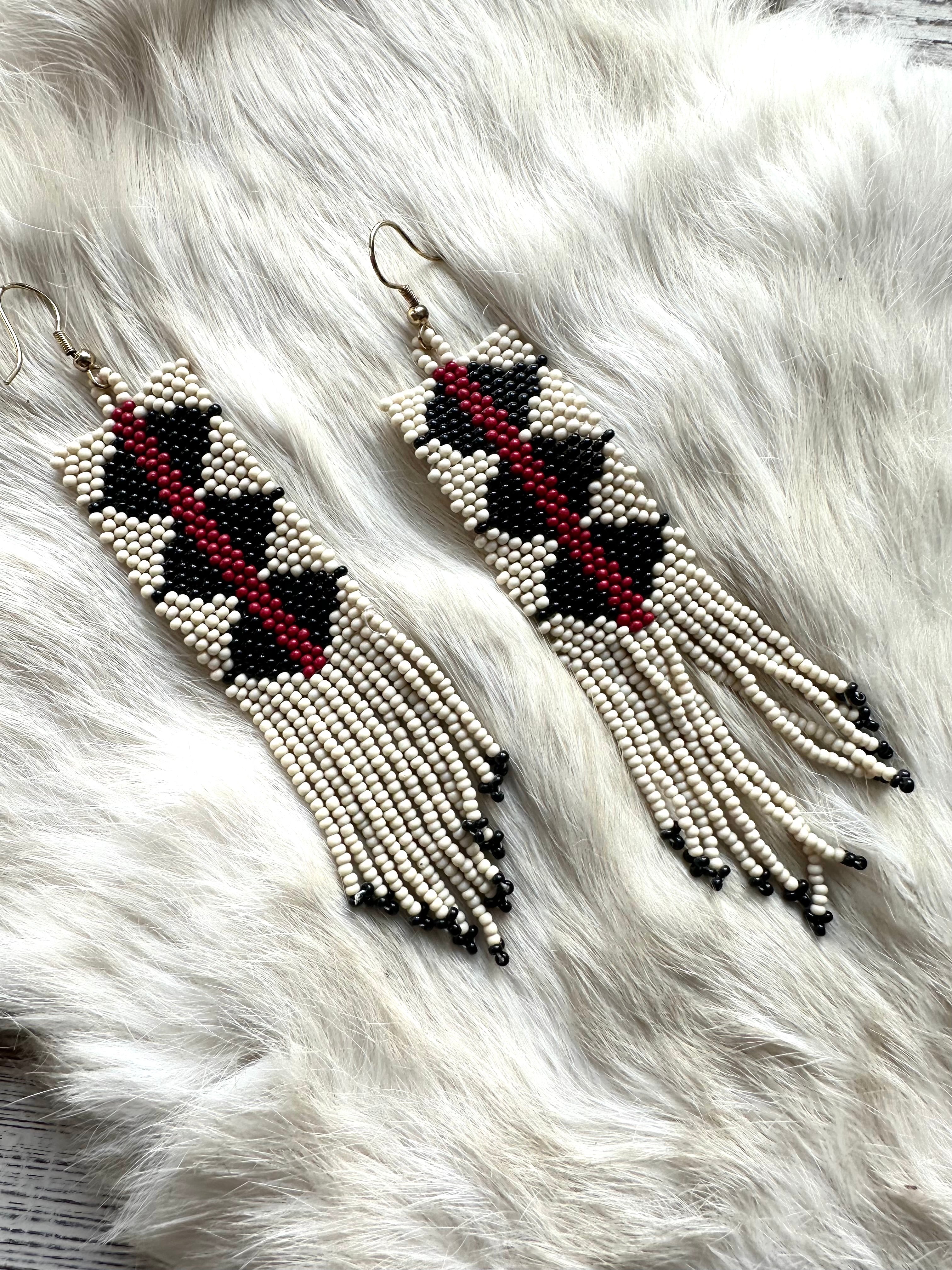 Free People beaded fringe earrings