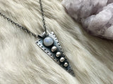Sterling silver and rainbow moonstone studded necklace by Star Native