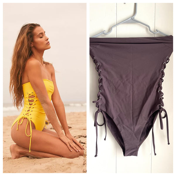 Free People Ellie one piece swim suite in taupe size XL brand new with tags