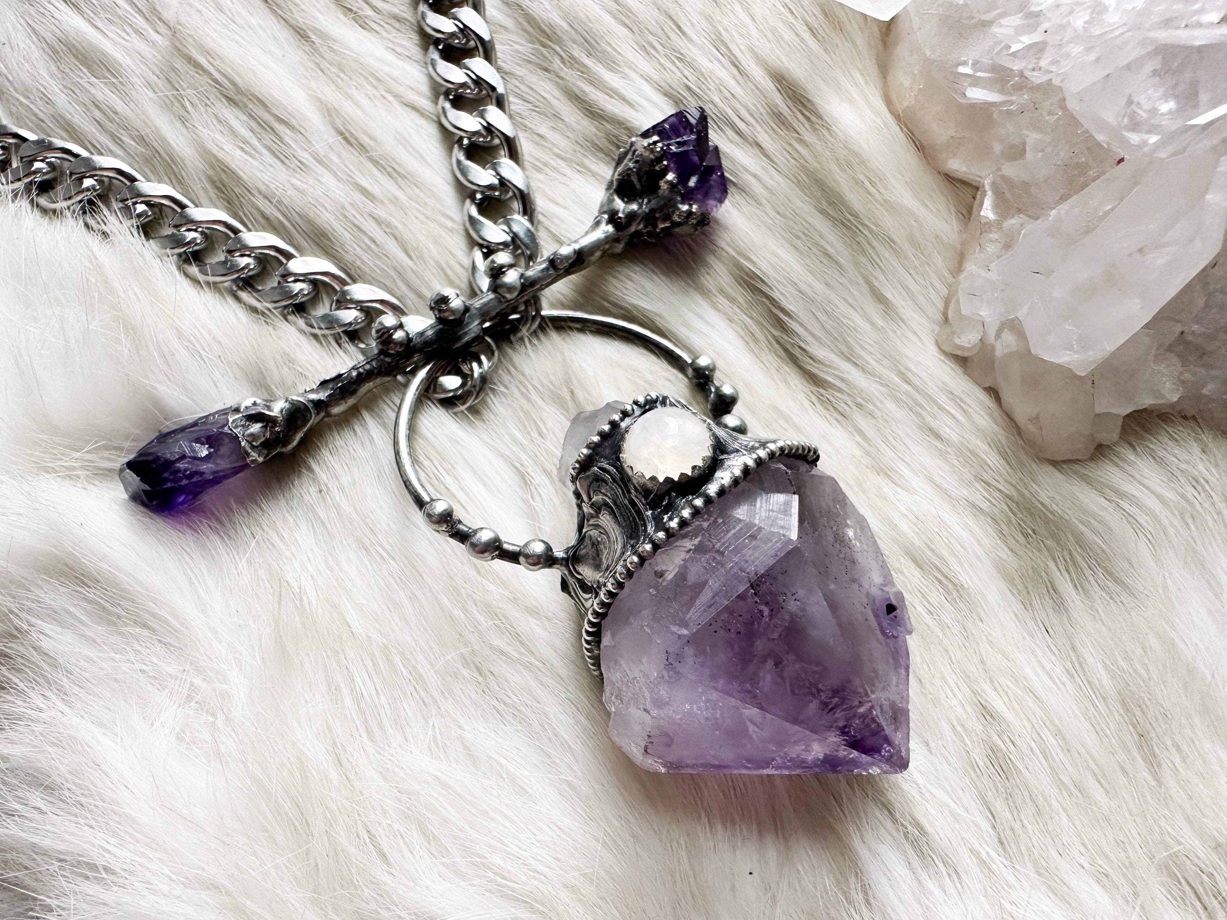 Amethyst Crystalline Heart Shield