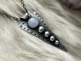 Sterling silver and rainbow moonstone studded necklace by Star Native
