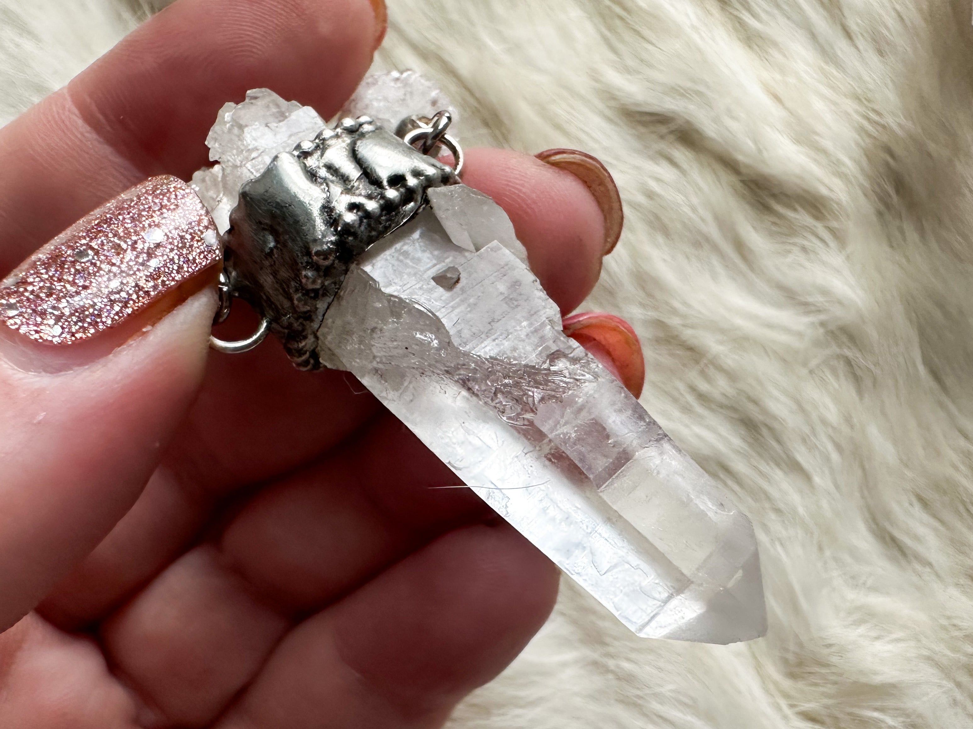 Light Weaver- lightning struck quartz necklace