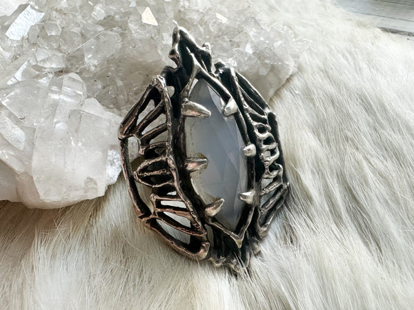 Sterling silver and opalite ring by Jamie Spinello adjustable size