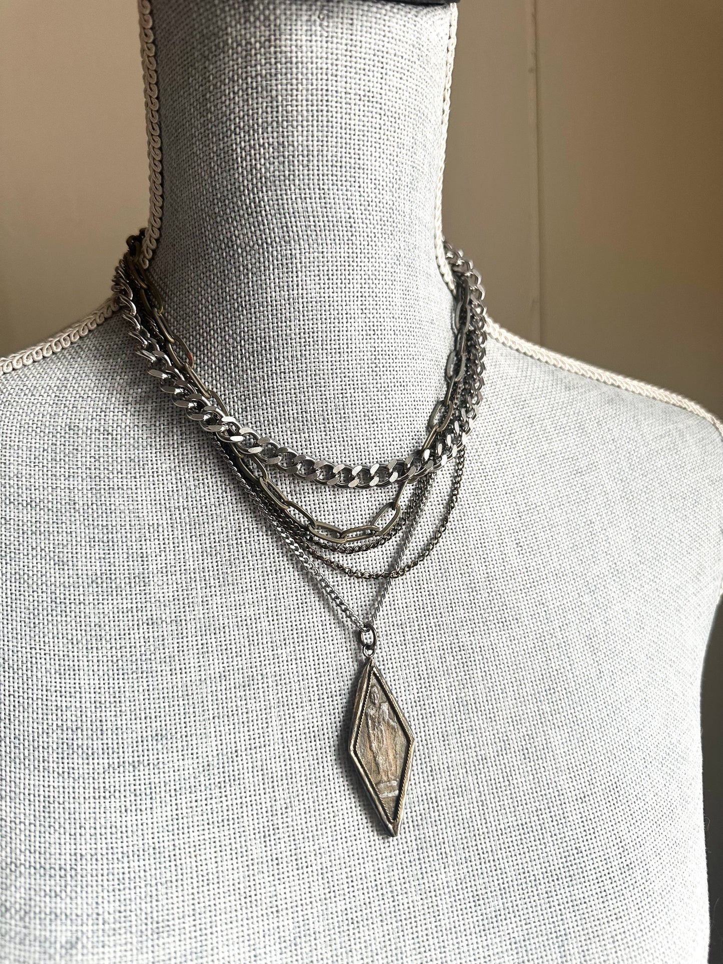 Heart Protection layered amulet necklace