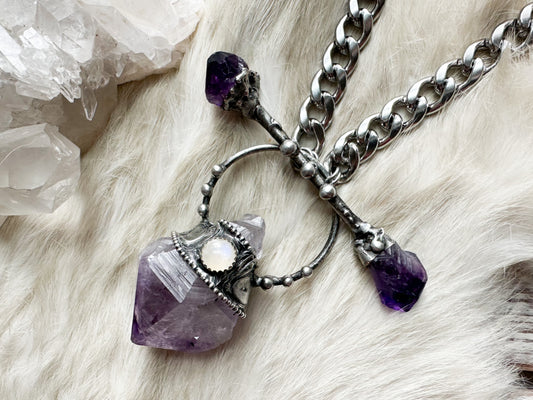 Amethyst Crystalline Heart Shield