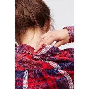 Free People Easy Street plaid flannel tunic top XS/S