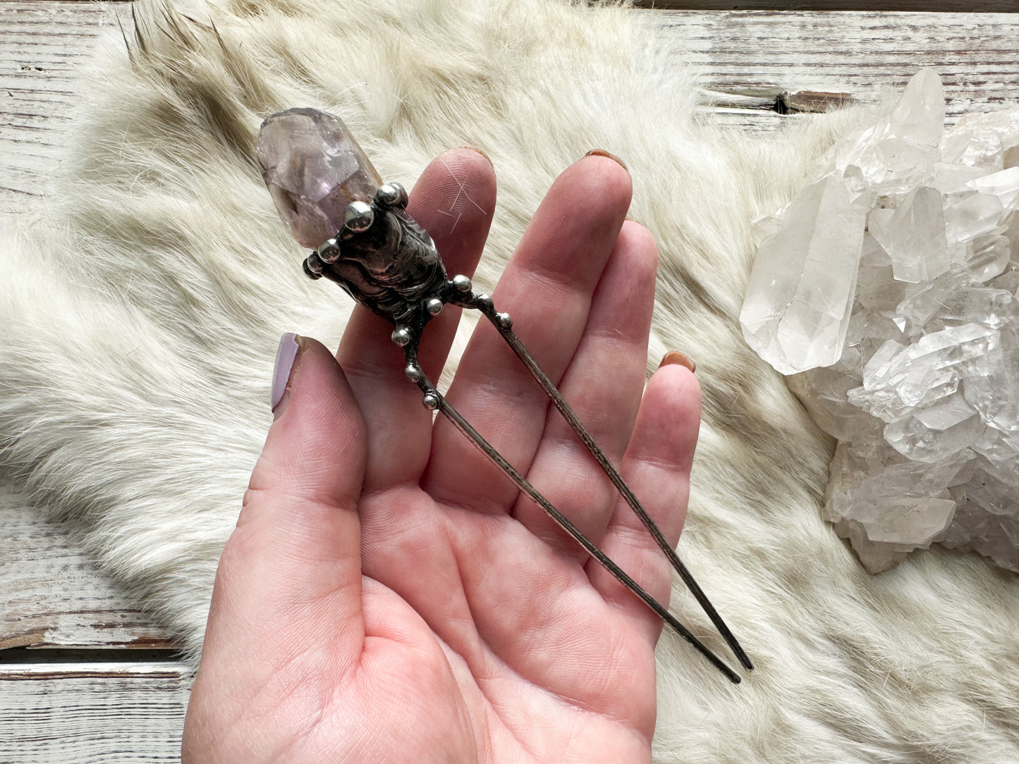 Crystal Crown hair stick