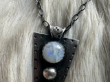 Sterling silver and rainbow moonstone studded necklace by Star Native