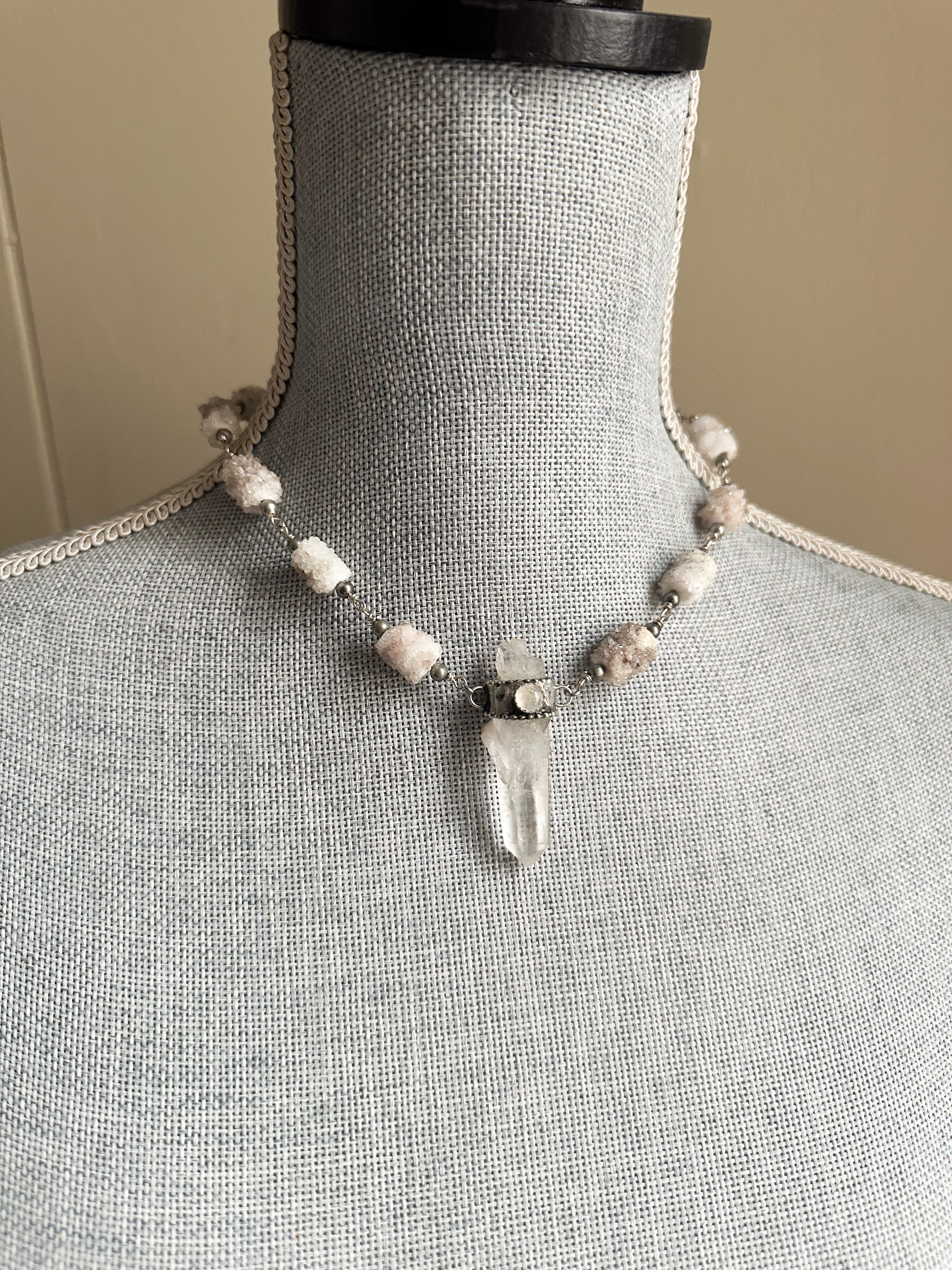 Light Weaver- lightning struck quartz necklace