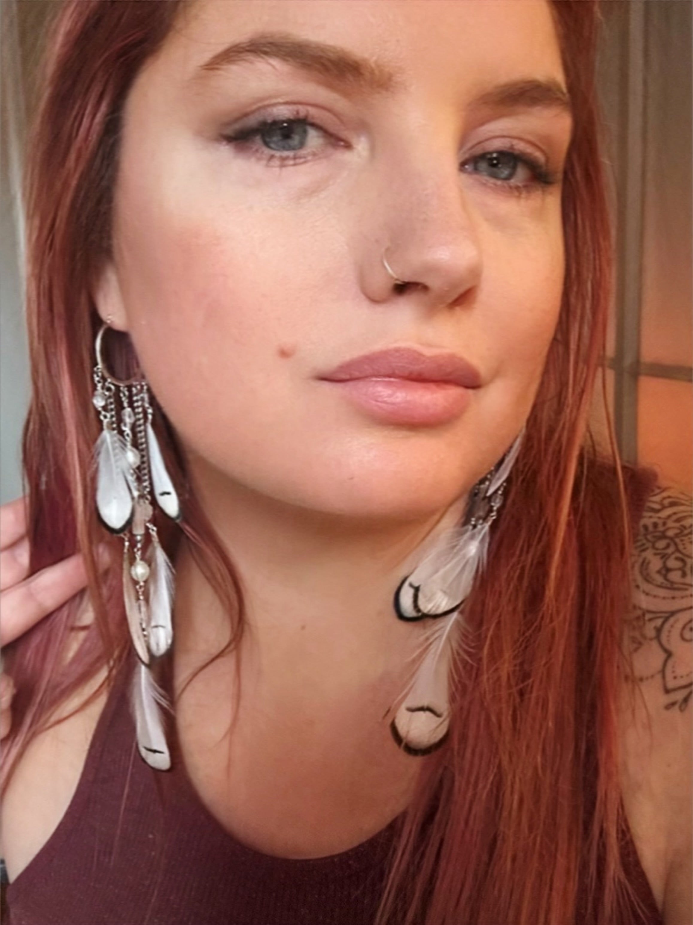 White Avian earrings